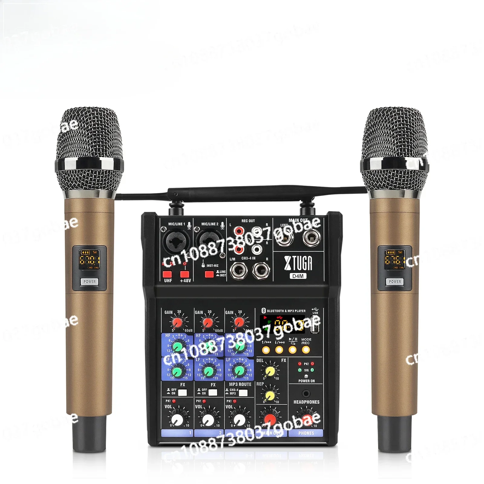 48V Interface Usb Sound Mixing 4 Channels Mini Music Microphone Studio Controller Audio Console Video Digital Dj Mixer with Mic