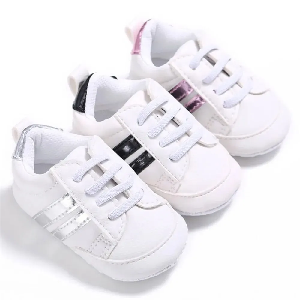 Meckior Baby Sneakers Classical Sport Soft Sole PU Leather Shoes Streaks Multi-Color First Walker Newbor Baby Boy Girl Shoes image 6