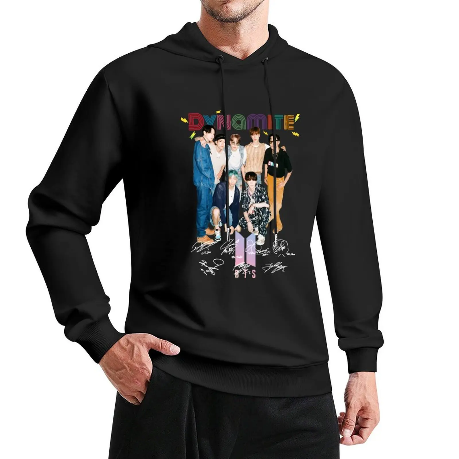 D-Y-N-A-M-I-T-E B-T-S Band Music Signature Pullover Hoodie mens designer clothes men's oversize hoodie