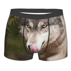 Men Boxer Briefs Shorts Panties The Licking Wolf Soft Underwear Homme Humor S-XXL Underpants