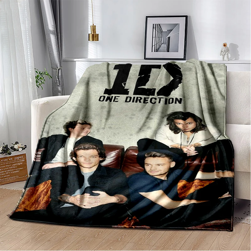 3D One D-Direction Popular Singer Flannel Blanket Soft Warm Throw Blanket for Bedroom Living Room Bed Travel Camping Picnic Gift