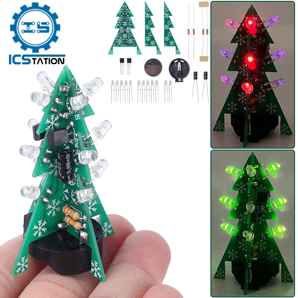 DIY、電子キット、はんだプロジェクト、練習部品、溶接トレーニング、クリスマスギフト、ステムラーニング、2個用の3Dミニツリー