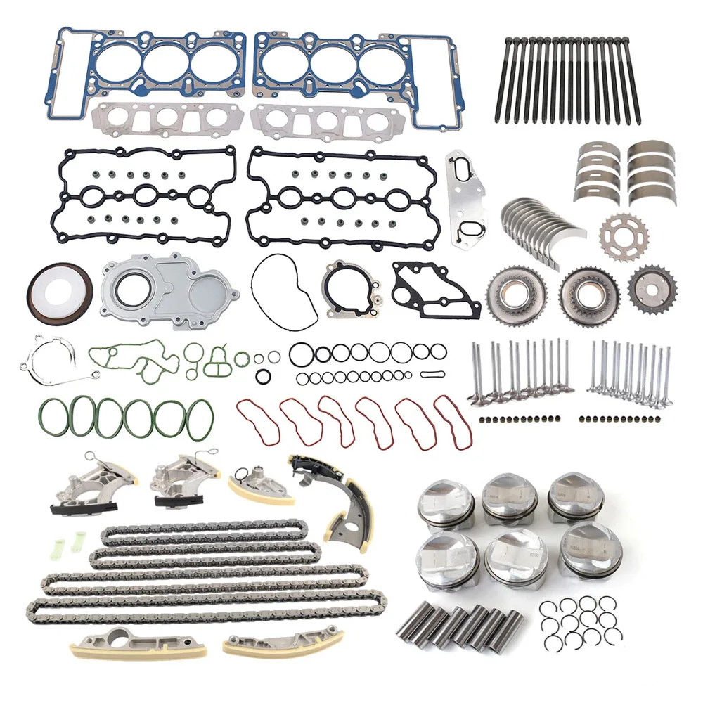Engine Piston Head Gasket Set Timing Chian Kit Fit 3.0 L V6 Gas CJT CTU CAJ For Audi S4 A4 A6 A7 A8 Q5 Q7 VW Touareg 3.0L TFSI