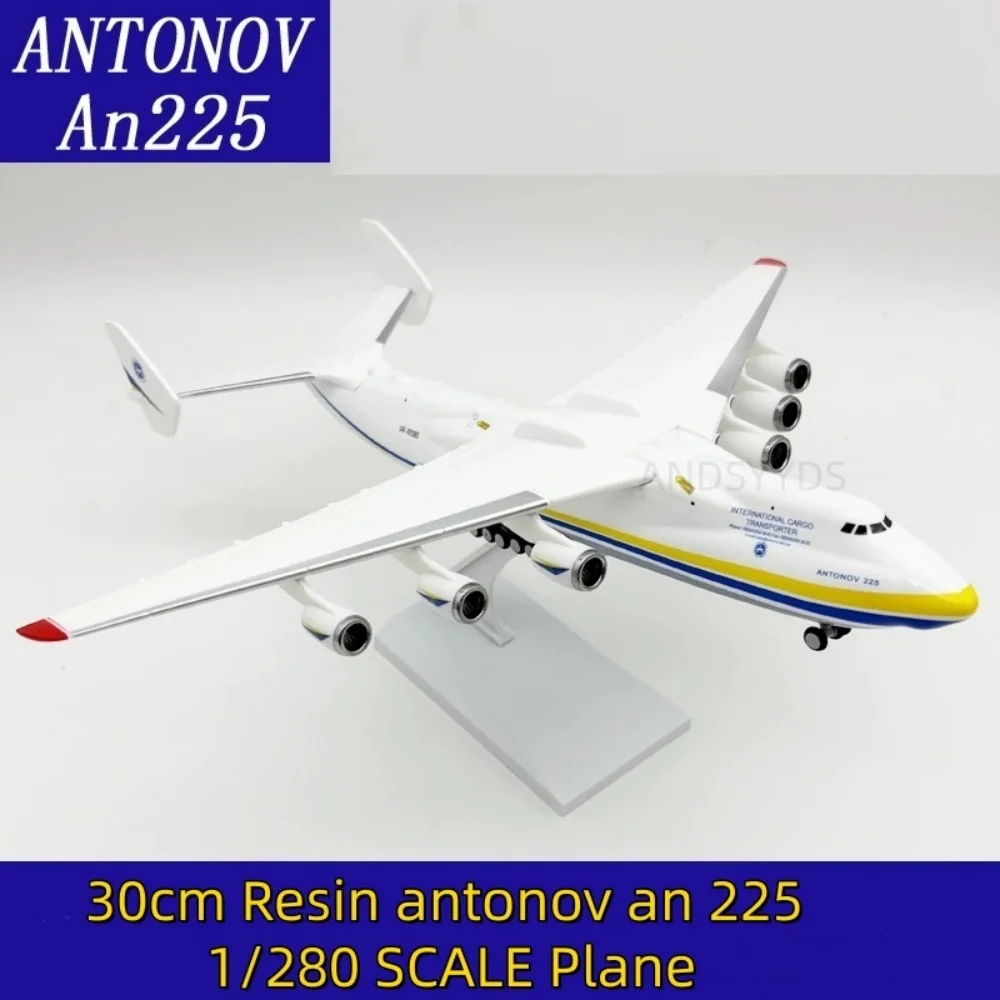 

1/280 Scale Antonov An-225 Transport Aircraft 30cm Toy Airplane Die-Casting Resin Model Plane Kits Educational Gift Decoration