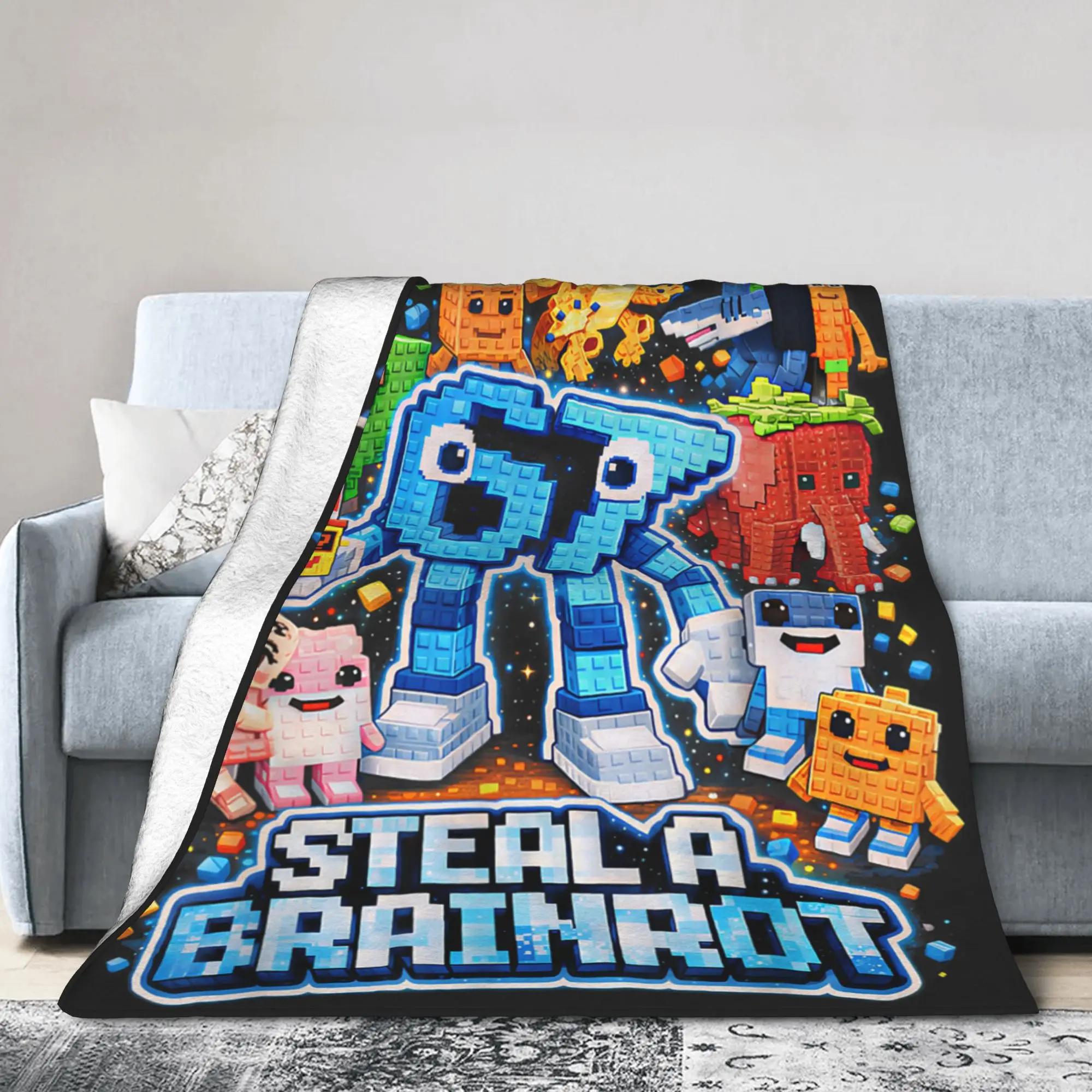 Six Seven 67 Steal A Brainrot Meme Flannel Blanket  Warm Throw Blanket for Bedroom Decorative Novelty Bedspread Sofa Bed Cover