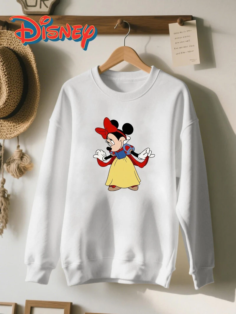

Disney Licensed Minnie Mouse Sweatshirt - Iconic Red Bow & Minnie Ears Logo, Soft Loose-Fit Pullover Sweater for & S, Casual