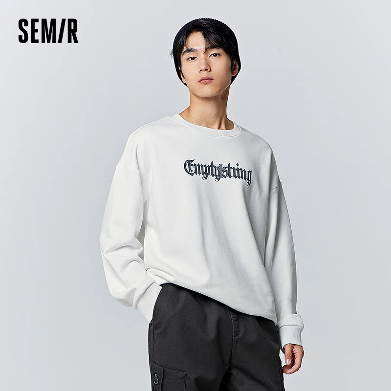 

Semir Sweatshirt Men Winter Gothic Font Print Fashion Comfortable Texture Loose Pullover Sweatshirt