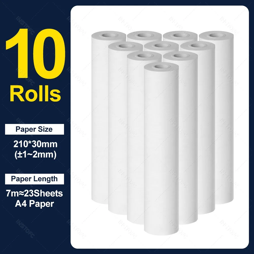 A4 Thermisch Papier Thermisch Printpapier 210*30mm voor A4 Draadloze Bluetooth A40 Draagbare Printer Papierrollen
