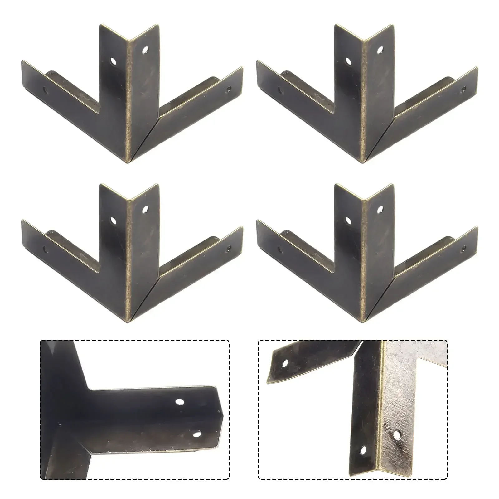 Caja protectora para esquinas, embellecedor de esquina, diseño Retro de moda antigua, protección de mesa, aleación de Zinc con clavos