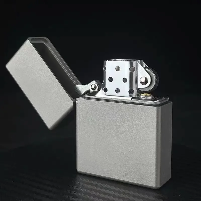 Titanium Alloy Heavy Armor Narrow Machine Small Square Head Kerosene Lighter Windproof Personalized High-end Gift for Friends