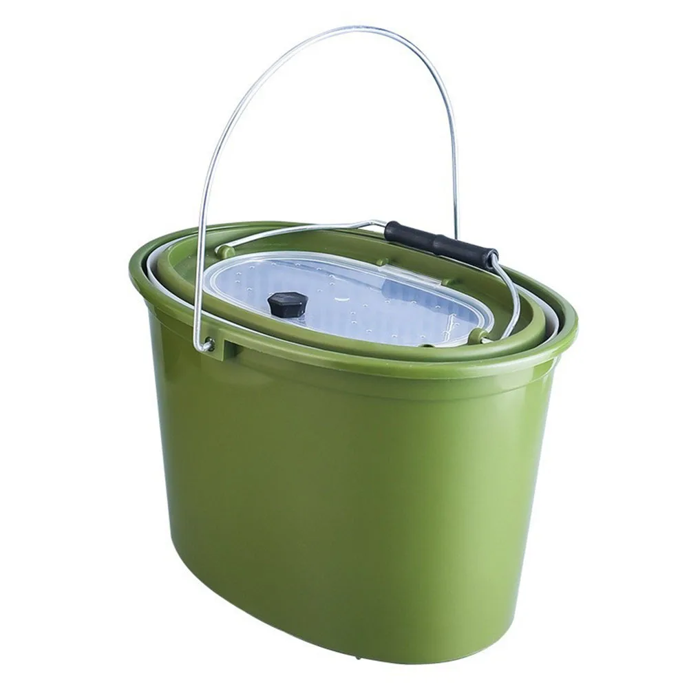 

For Fishing Trips Fishing Bucket Fishing Bucket Double-Deck Double-deck Design Thickened PP Material For Fishing