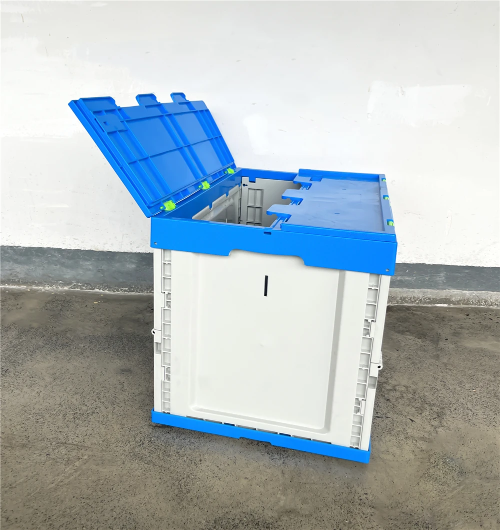 Borse portaoggetti in plastica pieghevoli con scatola solida pieghevole e impilabile da 600x400x410 mm per logistica