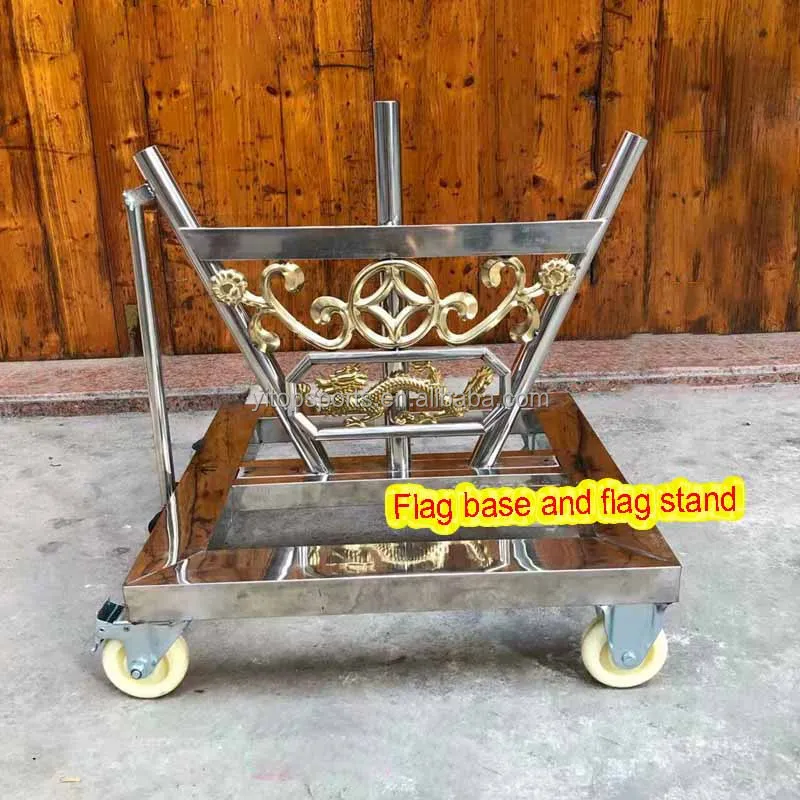 

Lion Dance Performance Flag Frame Set Stainless Steel Flag Pole Head Accessories for Traditional Folk Dance