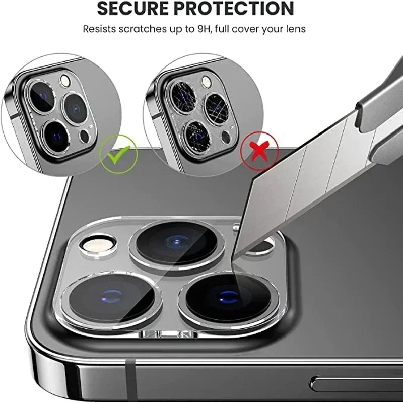 Camera Lens Glass for iPhone 16 15 14 13 12 11 Pro Max Camera Protector for iPhone 15 14 Plus 12 13 Mini Full Cover Lens Glass