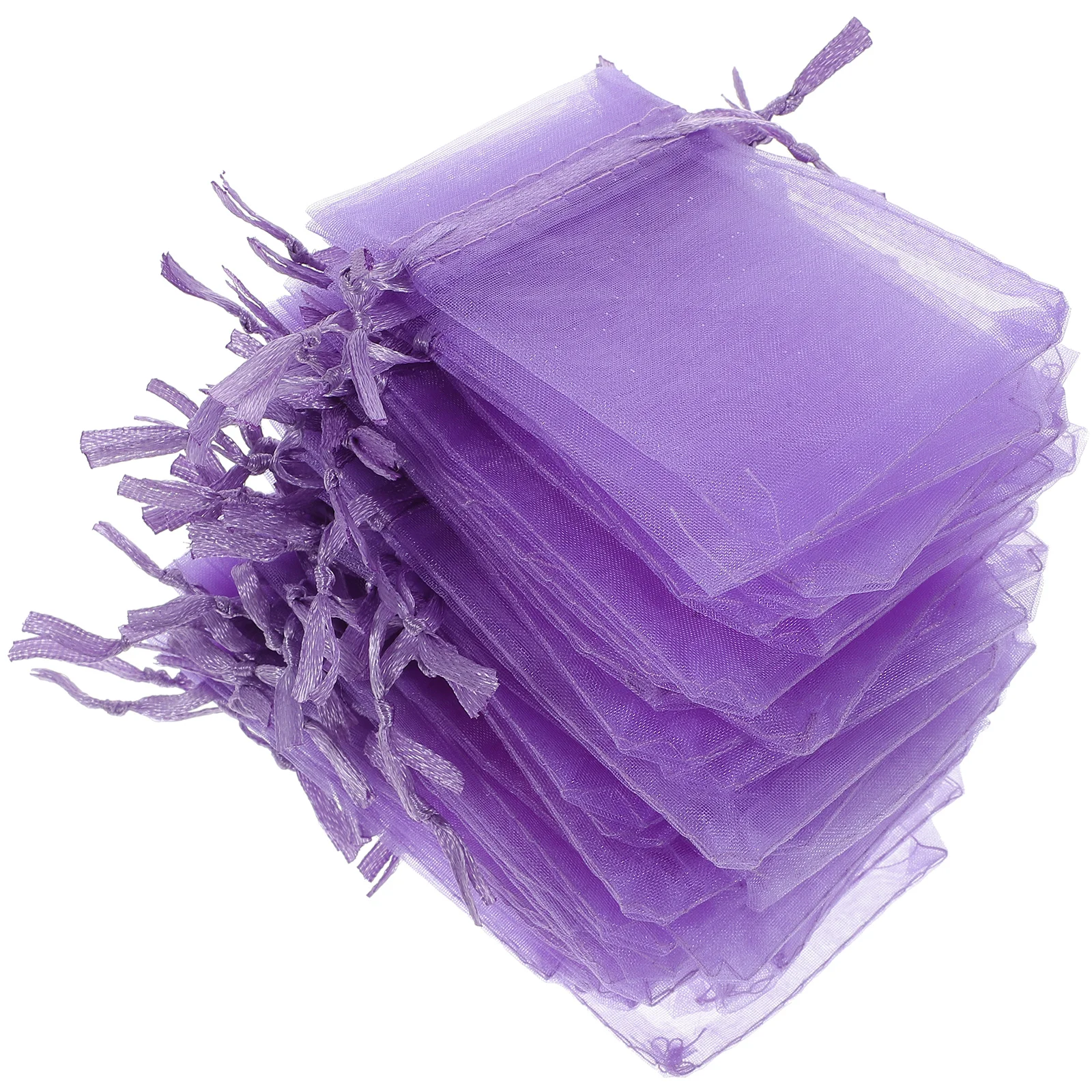 50 Pcs Organza Gift Bag Gauze Bags Candy Pouches Purple Small Gifts Lavender Mesh Drawstring Packing Packaging