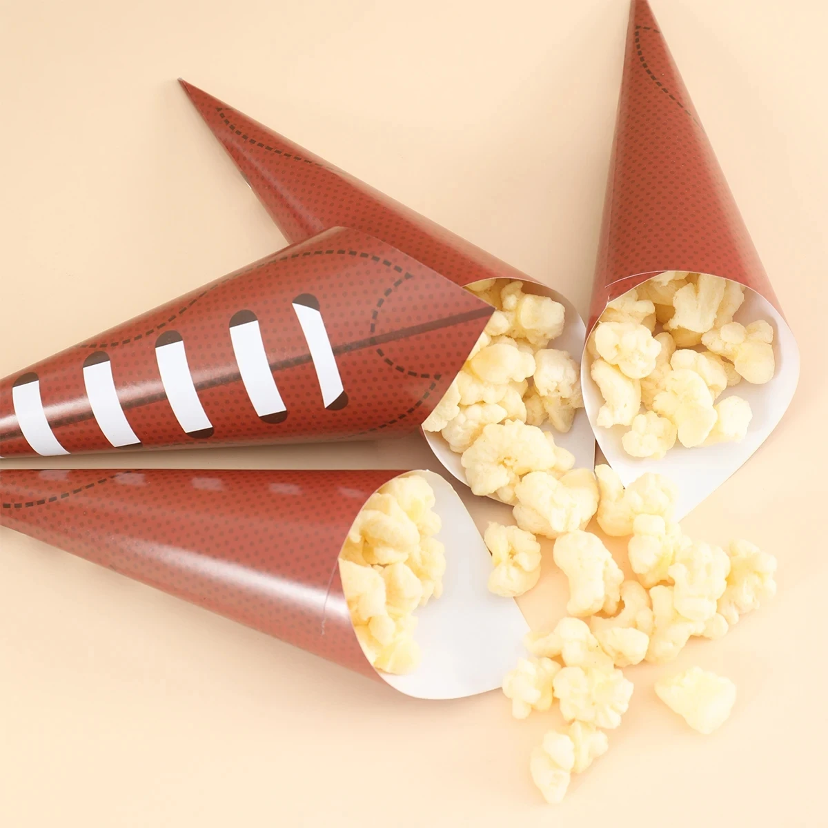 30Pcs Rugby Paper Cones Rugby Birthday Party Decorations Kid Popcorn Display Tool Baby Shower Sport Game Party Decor Supplies