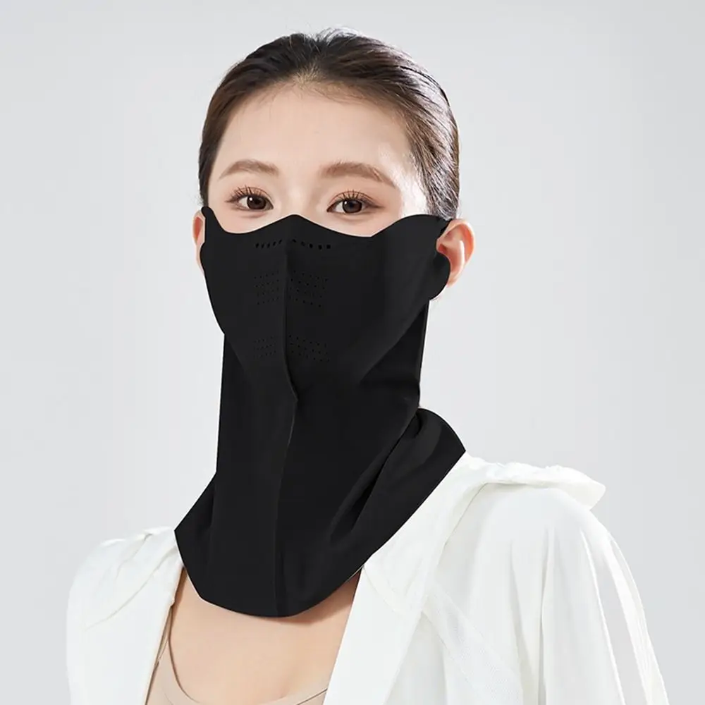 

Breathable Sunscreen Face Scarf Ice Silk Mask Summer Face Mask Face Cover Solid Color Neck Wrap Cover Face Gini Mask Sports