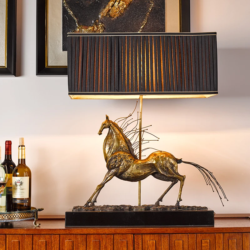 SANLOREN Modern home decorative table desk elegant horse design table lamp reading room lamp lampara de mesa de lectura