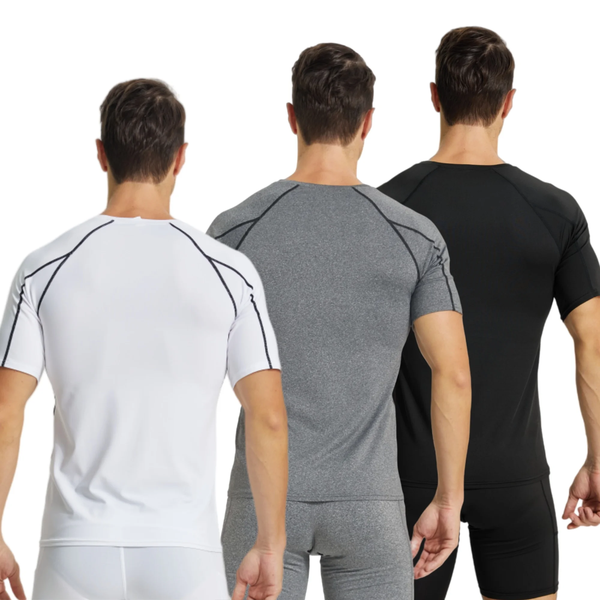 Men's Cool Dry Short Sleeve Compression Shirts, Sports Baselayer T-Shirts Tops, Athletic Workout Shirt