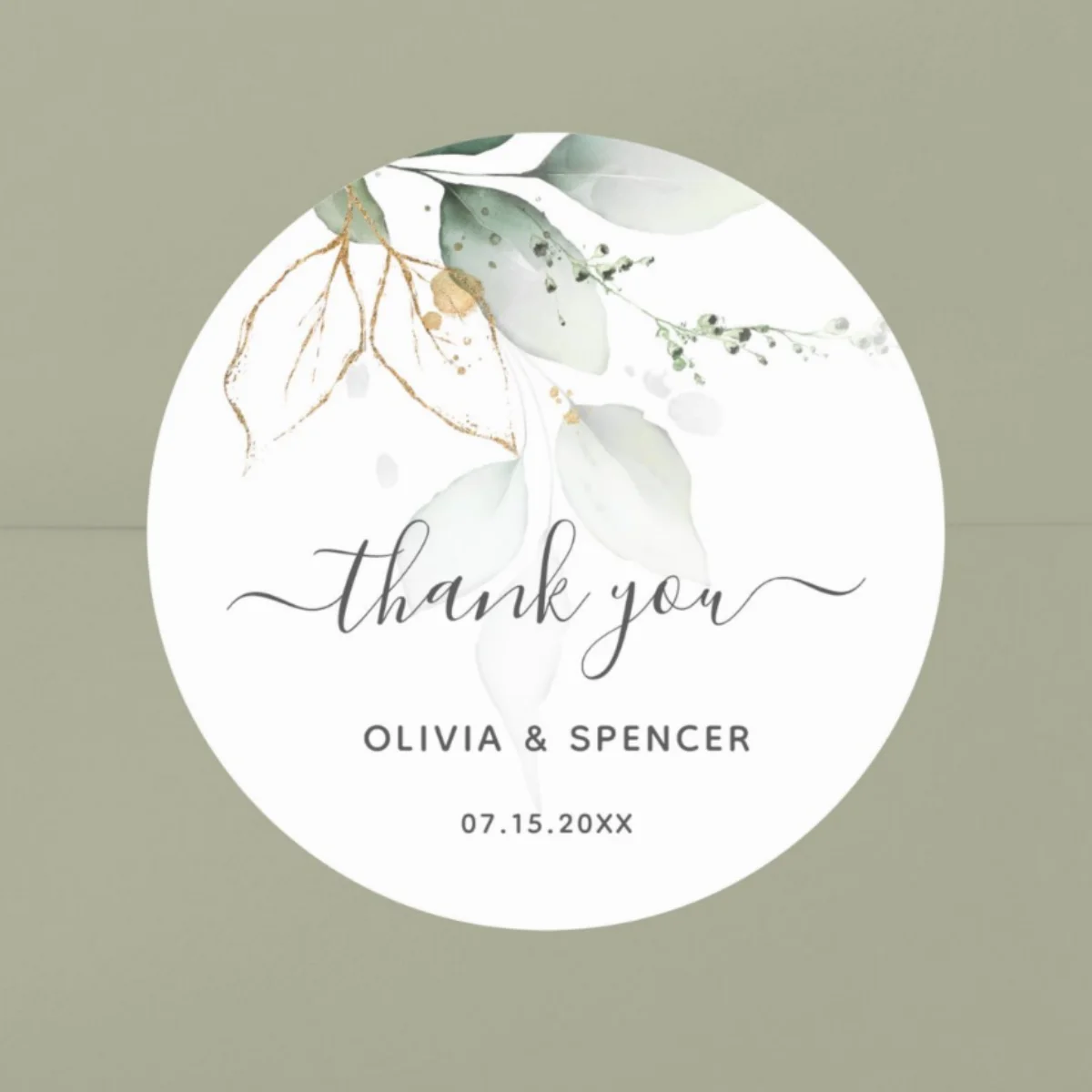 Customized wedding thank-you circular stickers, suitable for occasions such as weddings, birthdays, baptisms, and anniversaries.