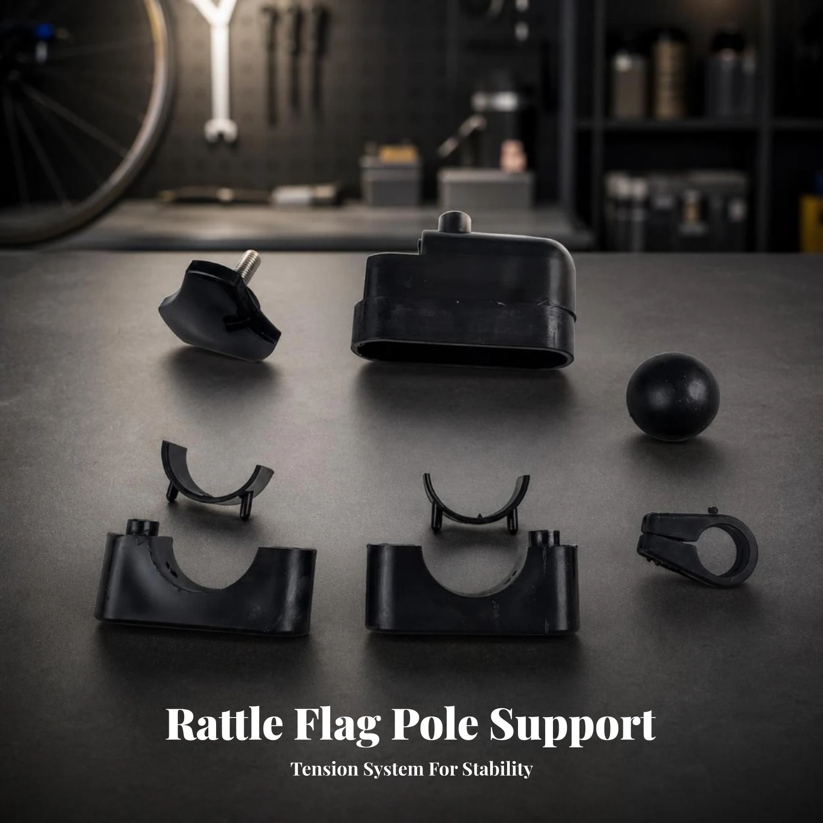 Clamp-on Boat Flag Pole Kit Adjustable Flagpole Accessory Kit Boat Flag Mount Heavy-Duty Flagpole Ball Topper Low-Silhouette