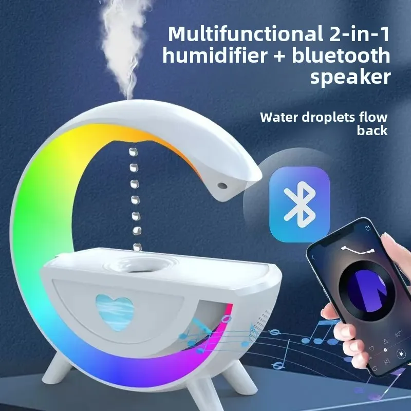 Anti Gravity Levitating Water Spray Humidifier with Bluetooth Speaker and Colorful LED Mood Light
