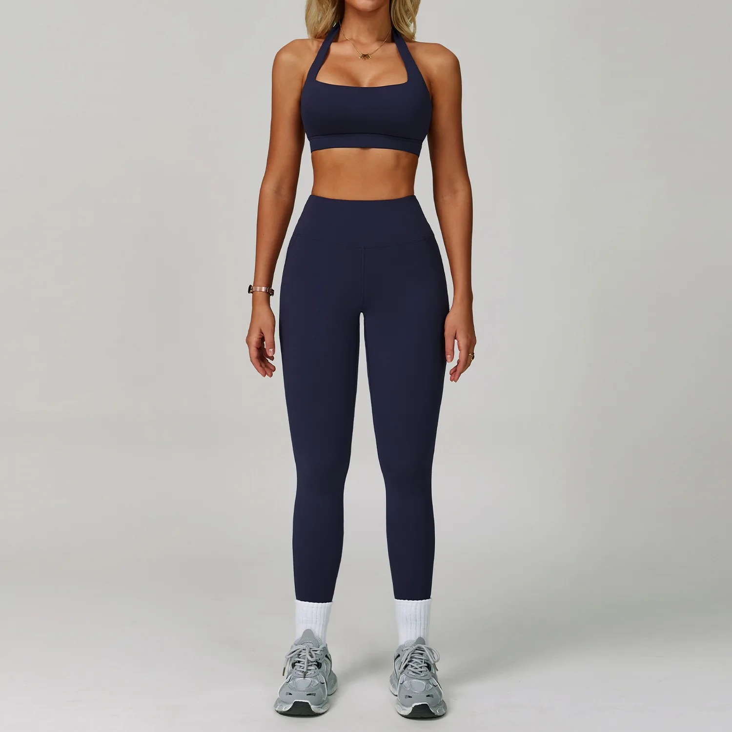 Yoga Set Women's Sportswear Yoga Suit Sports Top High Waist Leggings Two Piece Workout Clothes Fitness Gym Sets Athletic Wear image 4
