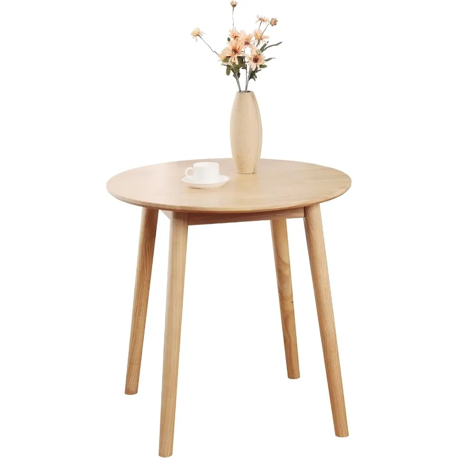 28.3 Small Round Dining Table for 2Wooden SpaceSaving Kitchen Dinner Table Rustic Wood Dining Table Mid Century Modern Kitchen