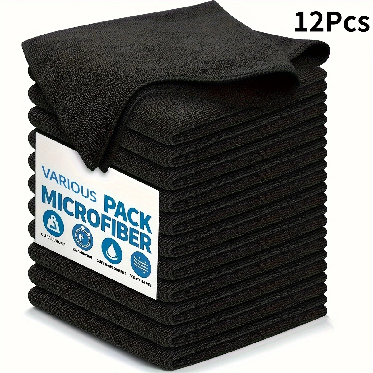 Multi-Pack Schwarze Reinigungstücher 6/12/20/50 Stück Ultra Weich Schnell Trocknend Saugfähig Fusselfrei Bildschirm-Reinigungstücher