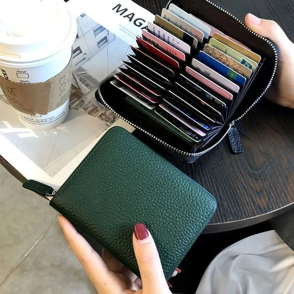 أزياء قصيرة معلقة بطاقة حقيبة متعددة فتحة للبطاقات متعددة الوظائف متعددة بطاقة المحفظة بو الجلود سستة حامل البطاقة التسوق