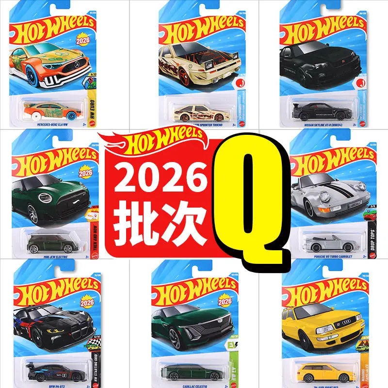 Hot Wheels 2026 Q Case 1:64 Diecast Car Model Porsche 908 Nissan GTR BMW Audi Mercedes Collectible Vehicle