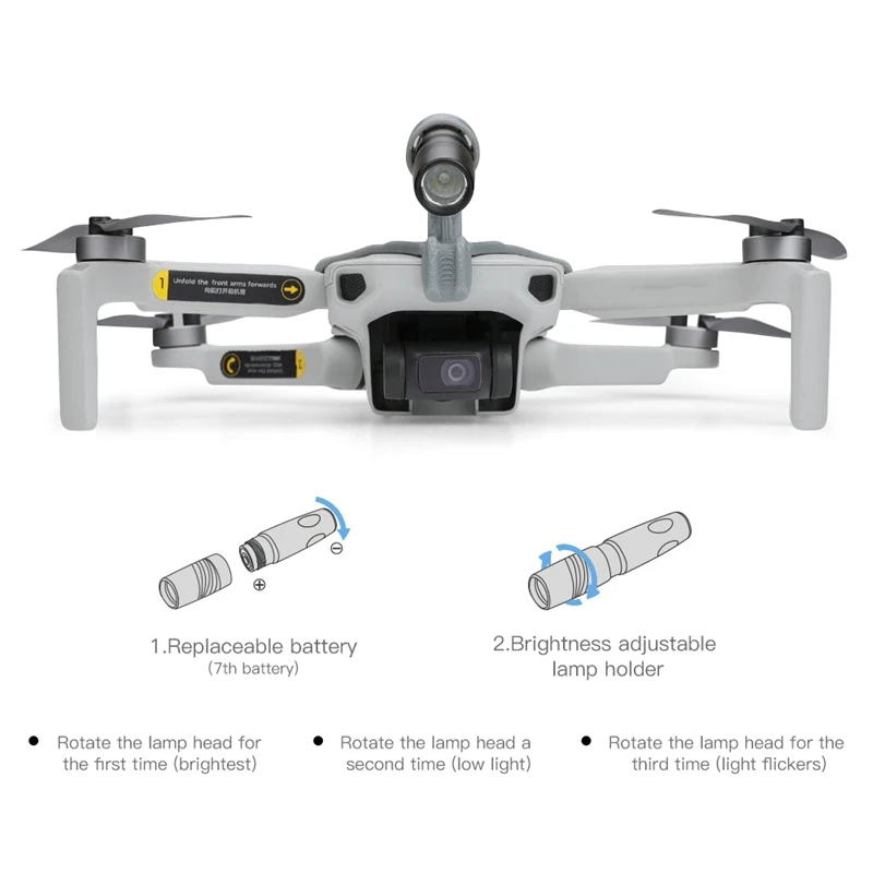 قابل للتعديل مصباح ليد ل DJI Mavic أضواء صغيرة ليلة الطيران الكشاف مصباح يدوي ملحقات طائرة بدون طيار مؤشر التصوير Led