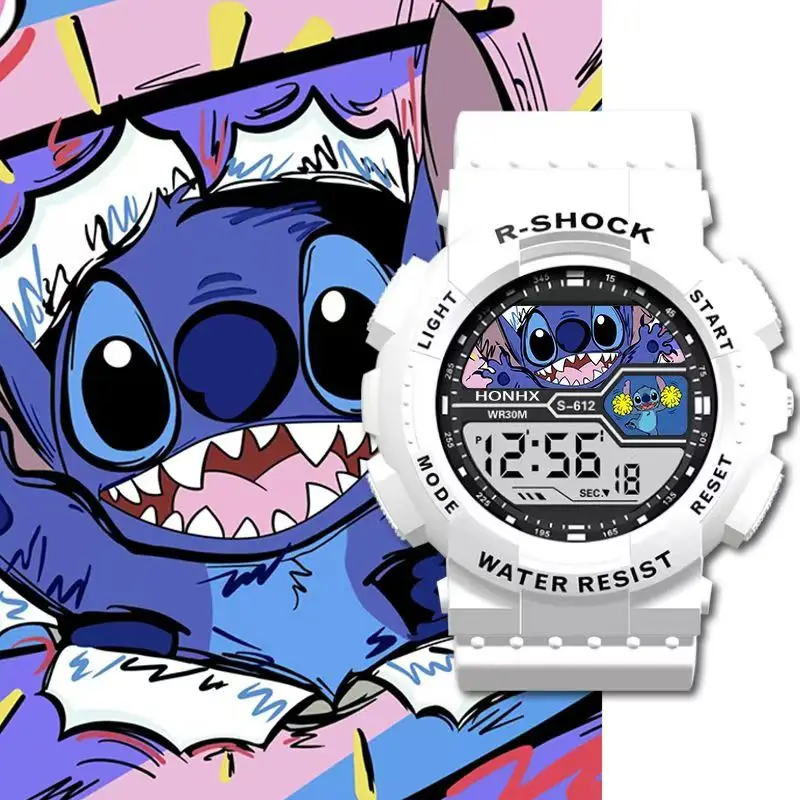 جديد أزياء ستار الطفل الكرتون الرياضة في الهواء الطلق ووتش متعددة الوظائف الإلكترونية للماء ضوء الليل ساعة رقمية #4