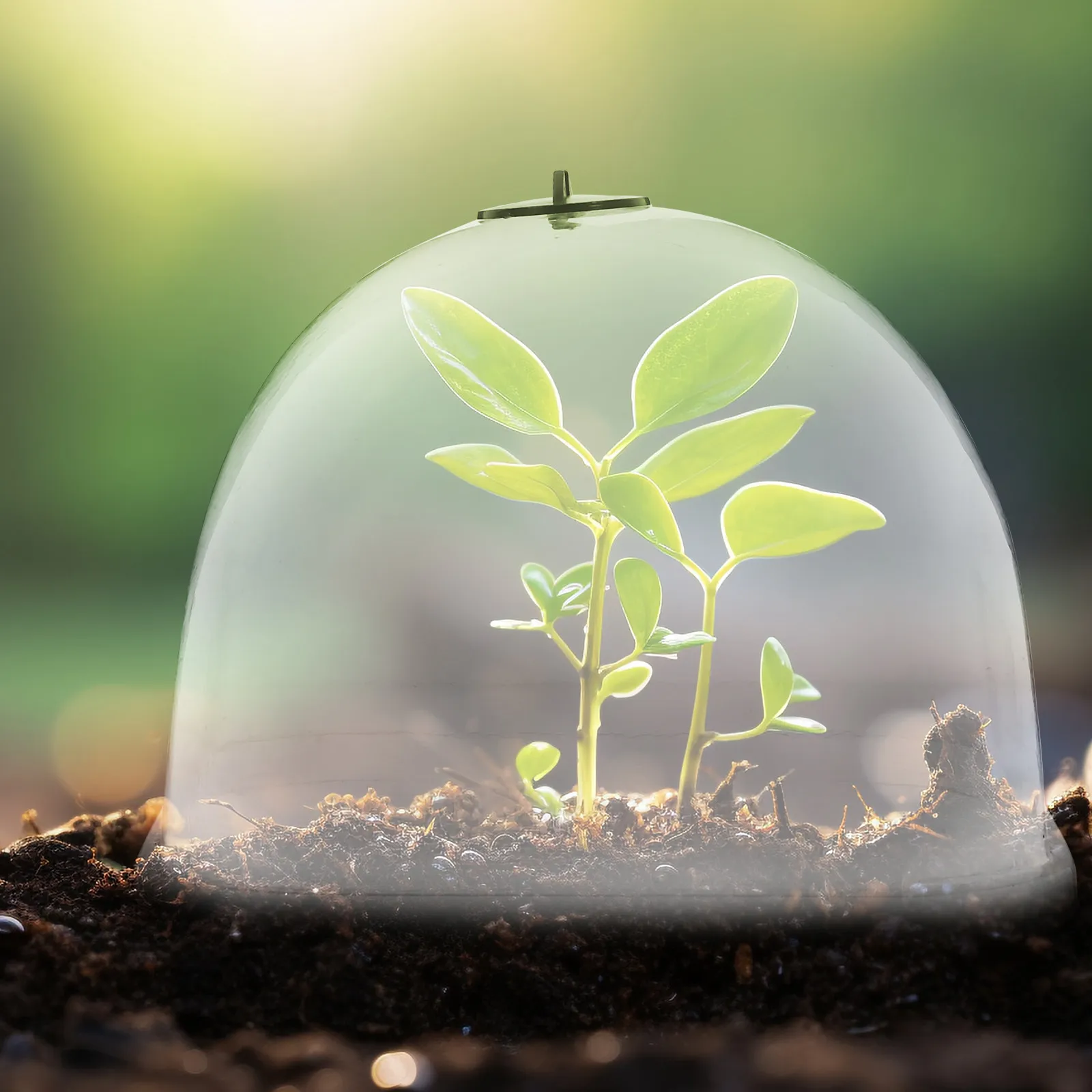 10Pcs Plant Humidity Dome Protective Cover Transparent Garden Cloche Dome for Plants Air Flow Garden Cloche Cloches for Plants