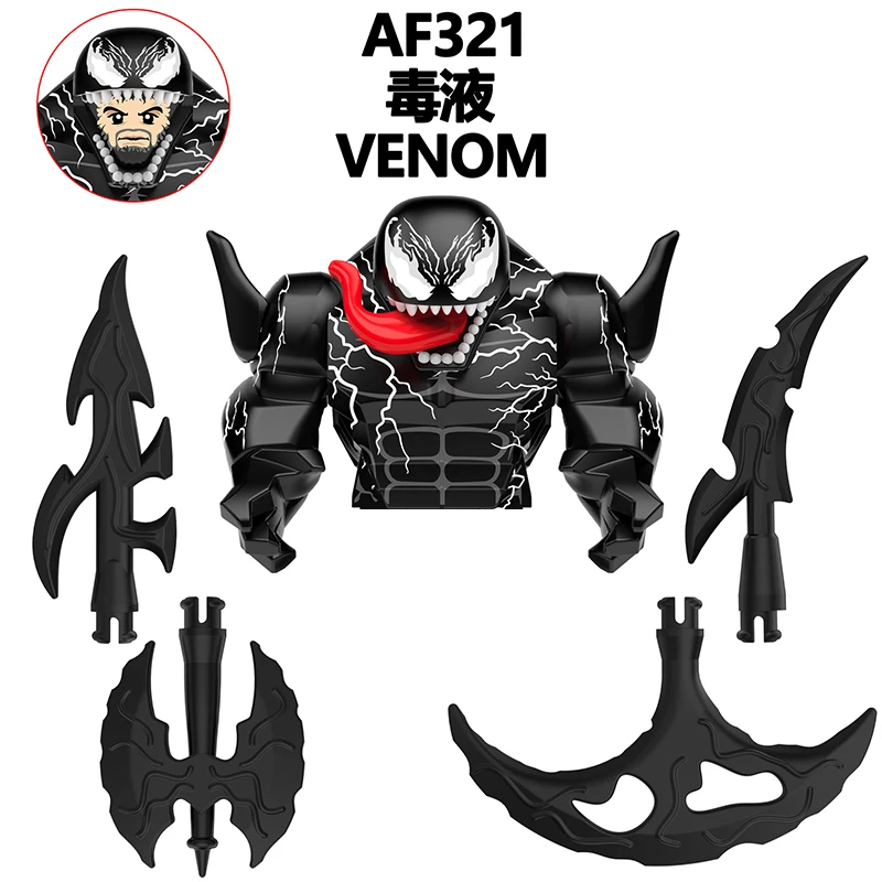 Marvel Legends Venom Bricks untuk hadiah mainan Doctor Doom Mini Action figure Deadpool anak-anak blok bangunan untuk hadiah pesta DIY