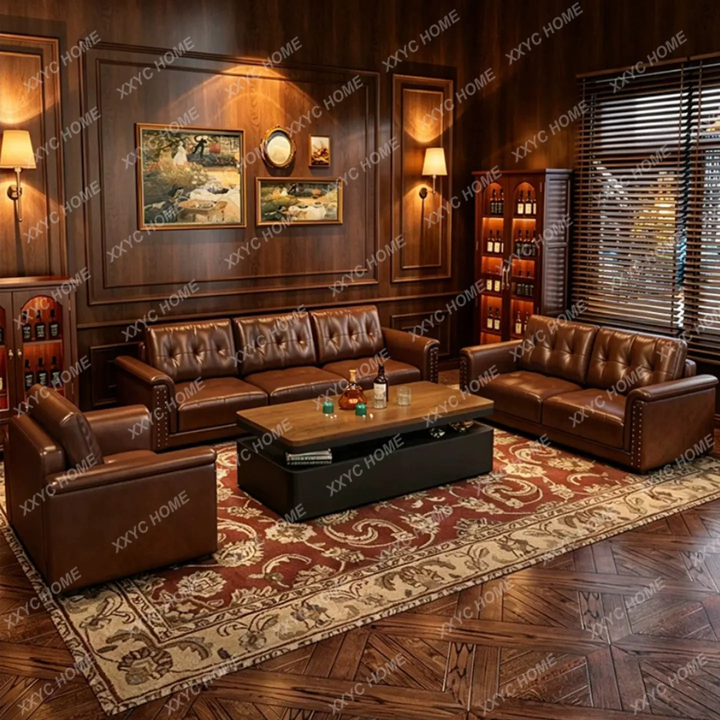 Sofa card seat retro L-shaped music single seat combination