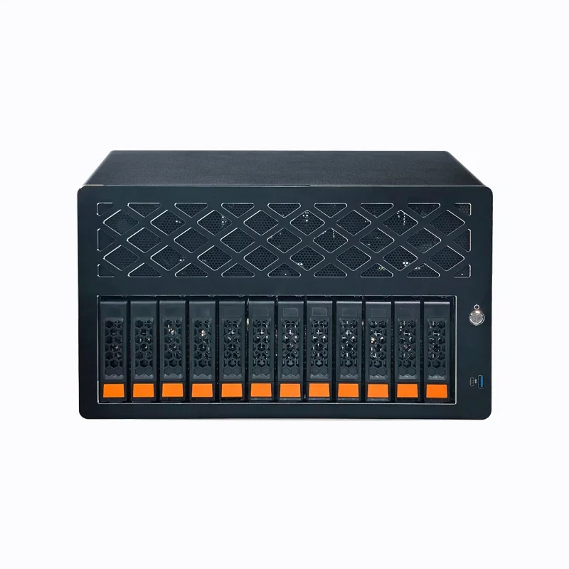 12 Disk NAS Case SAS Direct Connect Backplane Half Height Pcie Slot Support FLEX Power Hot Swap Server