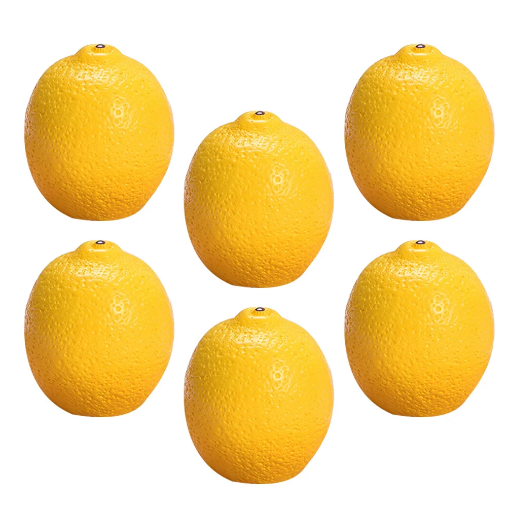 6 قطعة نماذج الليمون الاصطناعية الصغيرة الراتنج وهمية مصغرة الفواكه لديكور المنزل الاطفال تعلم سطح المكتب محور صور الدعامة