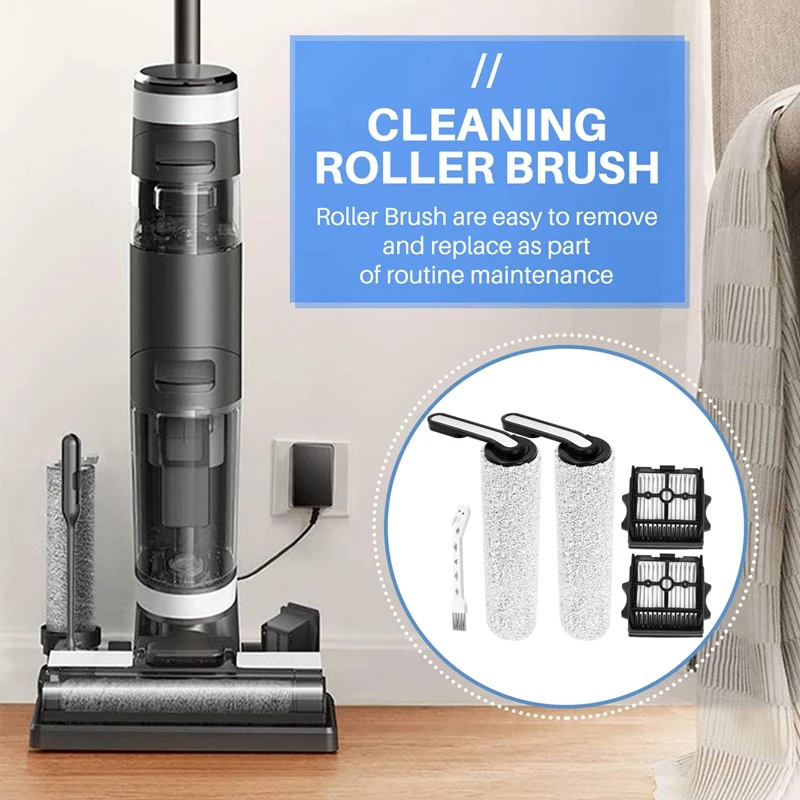 Substituição principal rolo escova hepa filtros para tineco piso um s5 combo sem fio molhado seco aspirador de pó acessórios