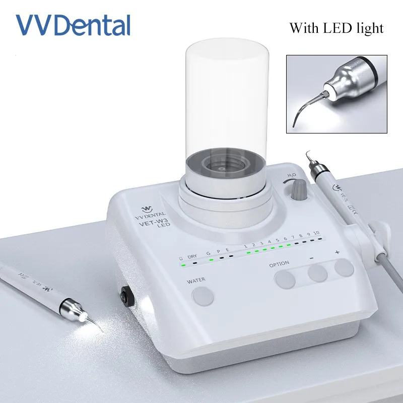 

VV Dental LED Ultrasonic Scaler Oral Cleaning Dental Calculus Smoke Stains Scaler Teeth Perio Endodontic With Free Handpiece Tip