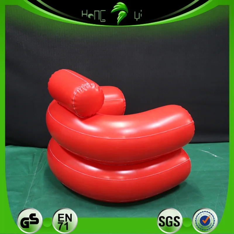 Coofull Red Inflatable Sofa Chair Portable Blow up Lounge Seat with Pillow for Indoor Outdoor Party Pool