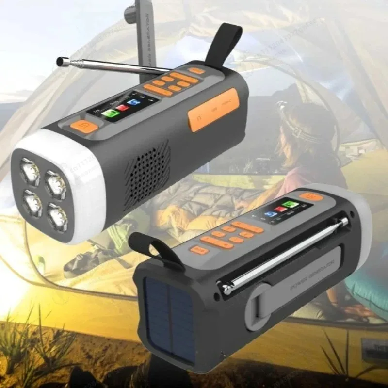 4500mAH Emergency Solar Radio Outdoor Bluetooth Hand Power Generation Portable Flashlight