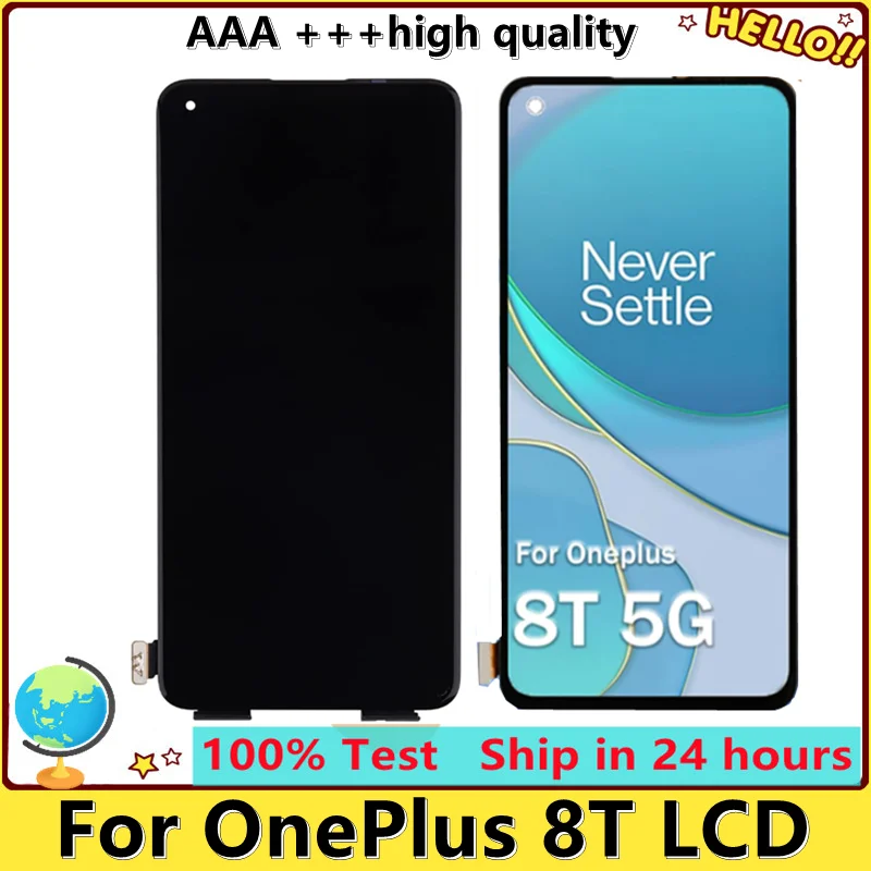 6.55''TFT AMOLED For OnePlus 8T LCD For 1+8T KB2001 KB2000 KB2003 KB2005 LCD Display Touch Screen Digitizer Assembly Replacement