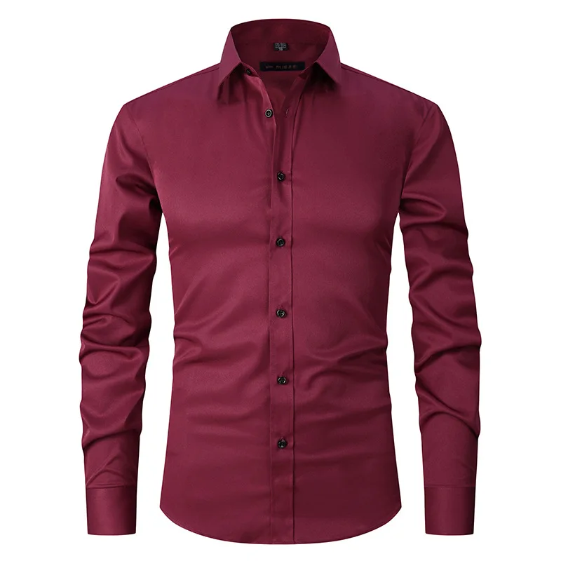 LH199 Shirt Men Long Sleeve Men Fashion Shirt Men Tops Slim Fit Men