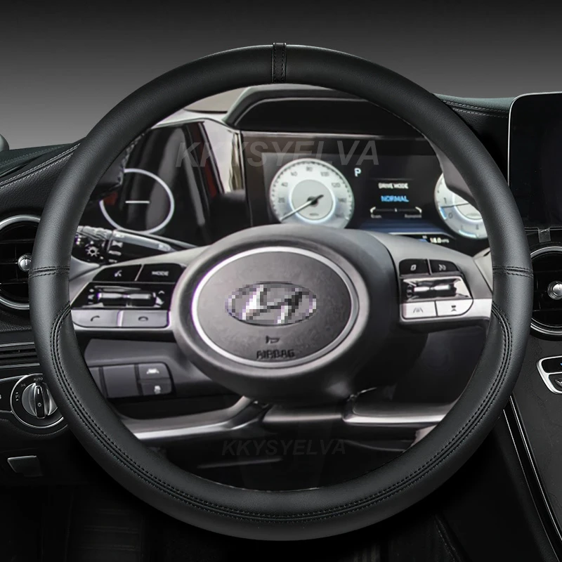 PU Leather Car Steering Wheel Cover For Hyundai Tucson 2021 2022 NX4 Elantra 2020 Sonata 10th 2020 2021 2022 Auto Accessories view 3