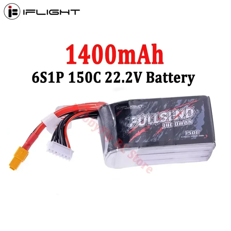 iFlight Fullsend 6S1P 1400mAh 150C 22.2V Lipo Battery with XT60H Connector for FPV