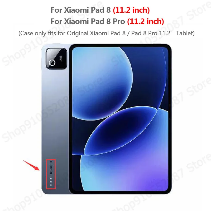 Fotografia 7: Capa para Xiaomi Pad 8 de 11.2 polegadas, tipo trifold, magnética, em couro PU rígido, inteligente, para Xiaomi Pad 8 Pro de 11.2 polegadas.