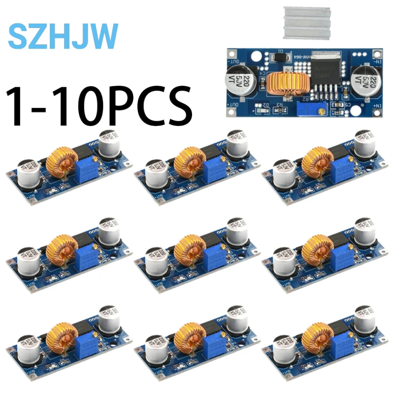 1-10 шт. XL4015 15A понижающий преобразователь постоянного тока 4-38 В до 1,25-36 В регулируемый модуль питания с радиатором