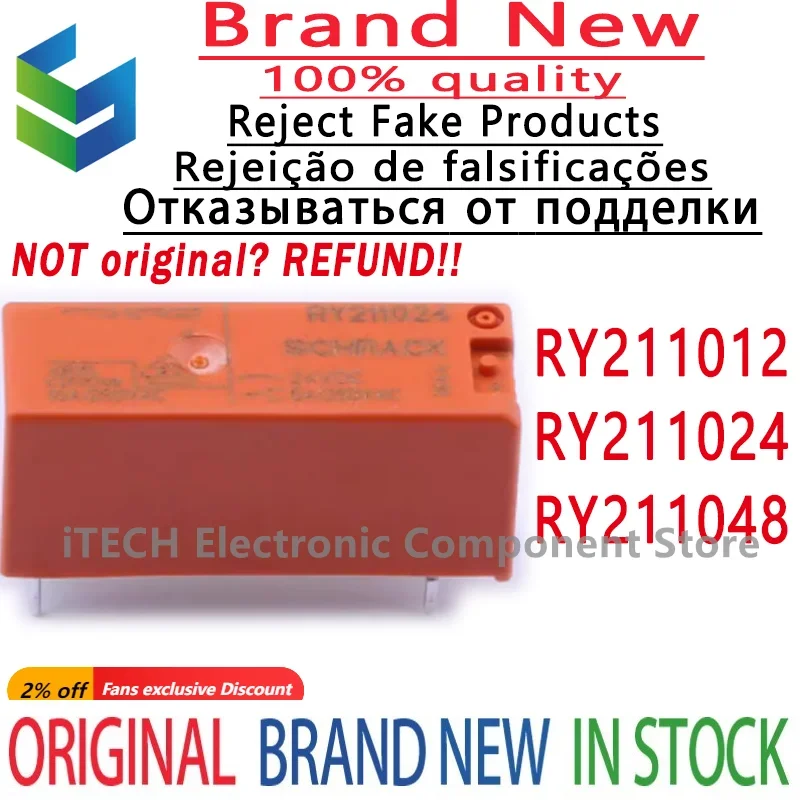 

5pcs/lot RY211012 RY211024 RY211048 DIP-5 New Original Universal 12VDC 24VDC 4-1393224-6 4-1393224-9