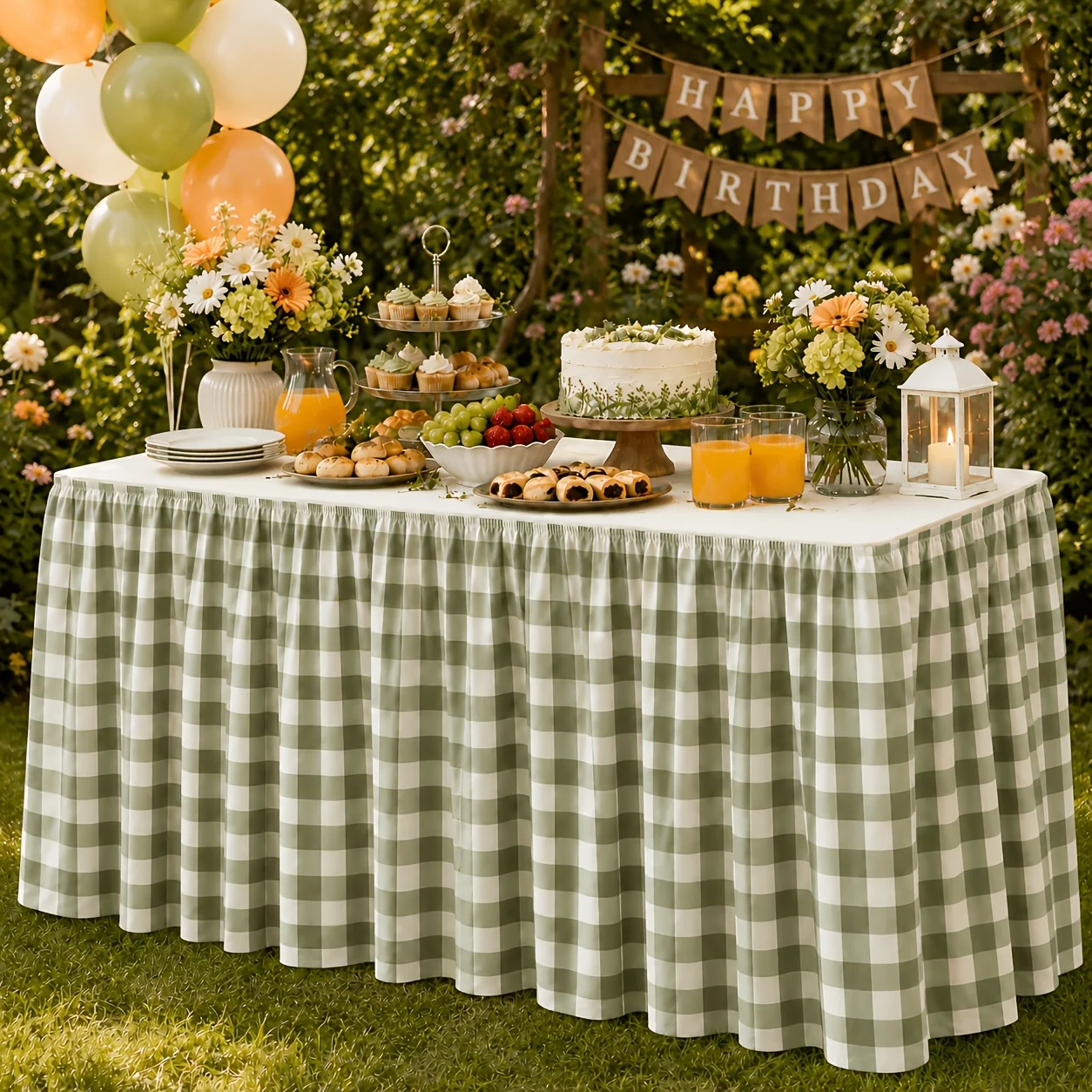 Suitable for rural-style parties, classroom decoration, table and display table settings, simple long table skirts